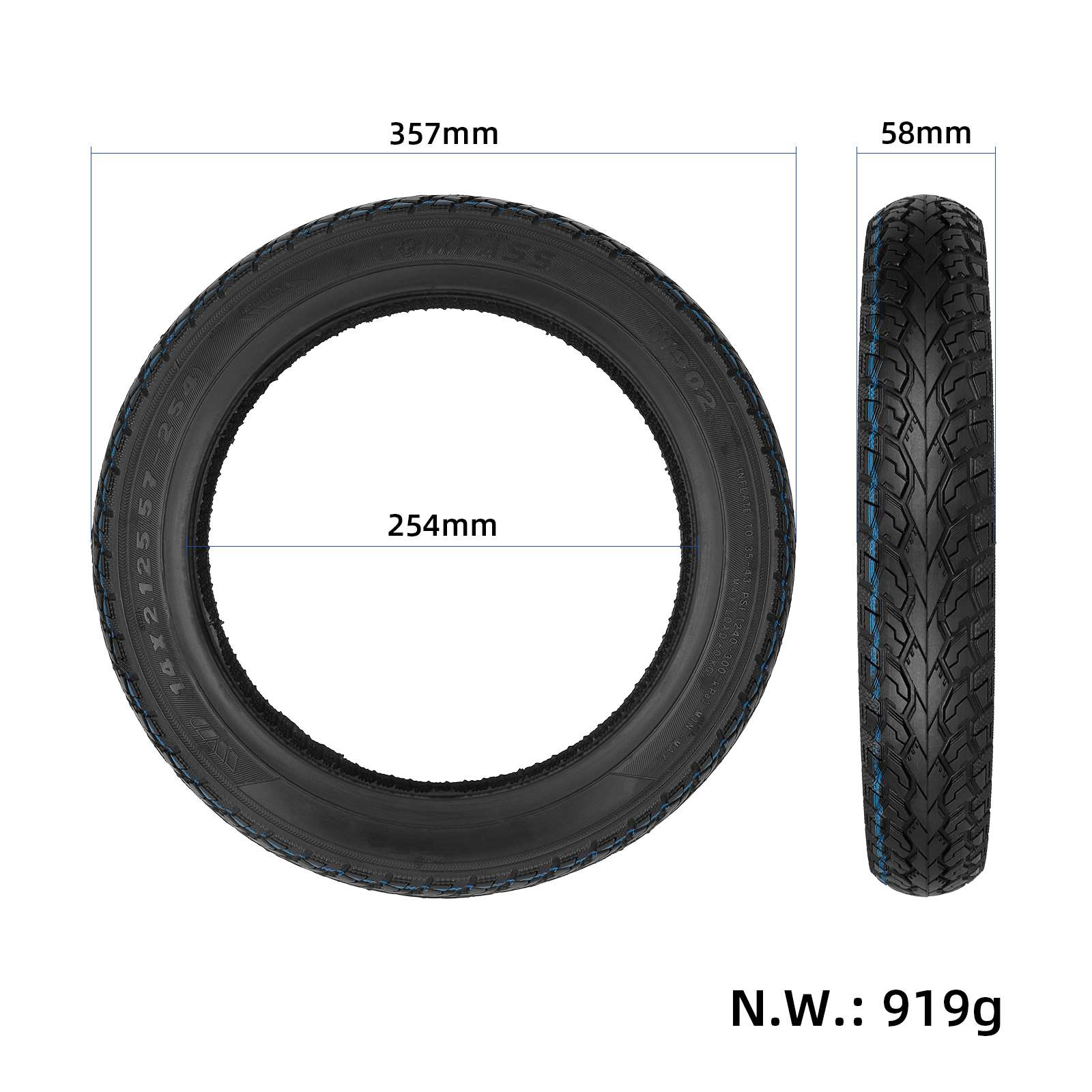 14*2.125(57-254) Wanda Tubeless Tire3082.00