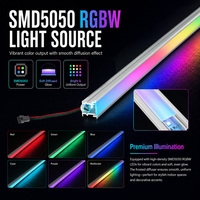 Perfil de Aluminio con Luz Lineal RGBW UCS2904 de 21x26mm, DC24V, SMD5050, para Iluminación Interior de Pasillos de Hotel, Guía de Luz en la Base de la Pared