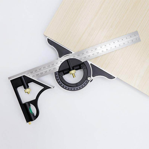 <span class=keywords><strong>Regla</strong></span> de ángulo combinada multifunción de acero inoxidable <span class=keywords><strong>para</strong></span> carpintería, con transportador de ángulos y buscador de centro - Product Image 6