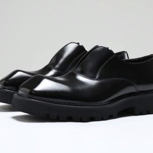Zapatos de Cuero Cuadrados de Negocios para Hombre, Suela Gruesa, Tacón Elevado, Cierre Deslizante, Parte Superior de Cuero Genuino, Calzado Formal de Otoño - Product Image 3