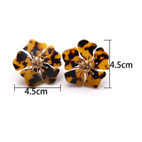 Bijoux personnalisés en gros boucle d'oreille en résine acrylique lucite fleur vintage boucle d'oreille en métal acétate de cellulose écaille de tortue pour fille