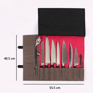 CHANGRONG personalizado marrón impermeable plegable de lona encerada cuero Chef cuchillo rollo bolsa OEM apoyo - Product Image 5