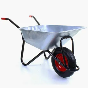 Carrinho de mão de metal comercial para jardim, carrinho de mão para construção, preço pesado