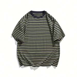 Le Nouveau T-shirt Homme pour l'Été 2025 : Tendance Rétro, Grande Taille, Col Rond, Décontracté, Manches Courtes, 100% Coton Tricoté - Product Image 3