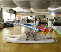 Bateau Catamaran Gonflable Haute Stabilité Léger et Pliable avec Accessoires Complets pour Sports Nautiques
