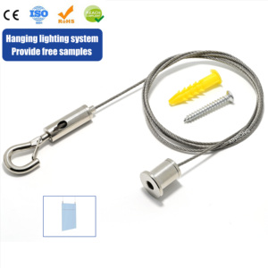 <span class=keywords><strong>Kit</strong></span> de suspension avec clip pour câble en acier inoxydable |   Système de suspension de câble de plafond à crochet en laiton réglable - Product Image 3