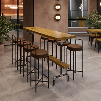 Dossier de loisirs modernes Banc de maison rond simple Tabouret de chaise de bar haut