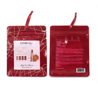 Sac d'emballage en plastique festif de forme personnalisée, très vendu, pour kit de beauté de Noël et stockage d'échantillons cosmétiques