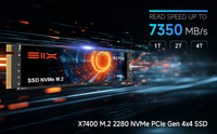 Laptop SIX X7400 Pro M.2 PCIe 4.0 X4 NVMe SSD 1TB Kapasitas Tinggi Internal 3D TLC 7357MB/s Baca 6434MB/s Tulis