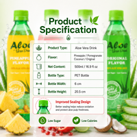 Bebida de Aloe Vera con Sabor a Frutas Tropicales, Bebida de Frutas Fresca, Natural, Refrescante y Saludable, Empaquetado en Caja para Venta al por Mayor
