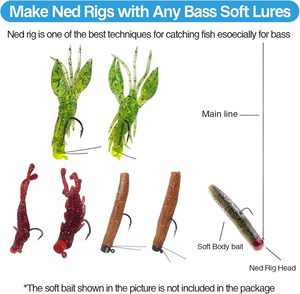Kit de Cabezas de Jig Eupheng Ned Rig - Estilo Hongo Anti-Enredos EWG, 25 Piezas, para Lubina/<span class=keywords><strong>Trucha</strong></span>/Crappie, 5 Colores, Tamaños de 1/5-1/16 oz - Product Image 6