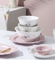 Service de vaisselle en porcelaine classique, sans BPA, écologique, passe au lave-vaisselle, au congélateur et au four, durable, anti-fuite, résistant à la chaleur