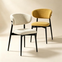 Chaises de salle à manger de style nordique moderne avec structure métallique, coussin rembourré confortable, écologiques, robustes, de haute qualité, pour la maison