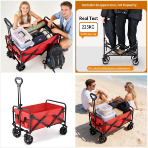 Direct Factory 225kg Load Camping Wagon | 100L | Unfolded: 80x46.5x91cm | Folded: 75x50x18cm | 8-Bearing All-Terrain Wheels - Product Image 4