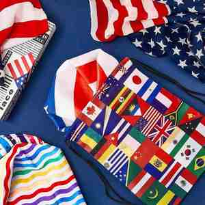 Custom International Flag <b>Drawstring</b> <b>Bags</b> Party Favor Birthday Gift <b>Bags</b> for <b>Kids</b> Snack Candy Storage Polyester Waterproof - Product Image 5