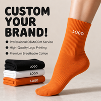 Chaussettes de sport en coton tricoté à séchage rapide avec logo personnalisé pour marque de sport OEM