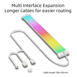COOLMOON RGB-Zubehör für PC-Gaming 5V ARGB-Kabel <span class=keywords><strong>2</strong></span>*8Pin RGB-Licht Verlängerungskabel 5V <span class=keywords><strong>3</strong></span>-Pin ARGB Sync Verlängerungskabel - Product Image 3