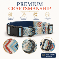 Ensemble collier et laisse pour chien 100% nylon, motif patte de dessin animé, doublure respirante et douce, tailles S-M-L, impression personnalisable, marque privée, accessoire pour chiot