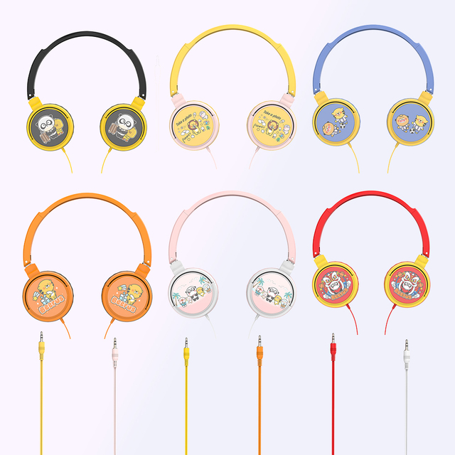 Factory ODM OEM Color Cable Pattern Office School Meeting Studio Audio Interfaces 3.5mm Wired Headphone ENC Noise Cancellation