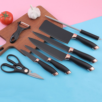 MANJIA Ensemble de Couteaux en Acier Inoxydable 9 Pièces Antiadhésifs pour la Maison Vente en Gros Couteaux de Cuisine Professionnels avec Support en Acrylique