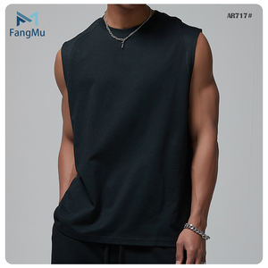 Odm 190 Gsm Быстросохнущий хлопковый баскетбольный жилет на плечо индивидуальный дизайн без рукавов с круглым вырезом DTG удобная мужская футболка - Product Image 1