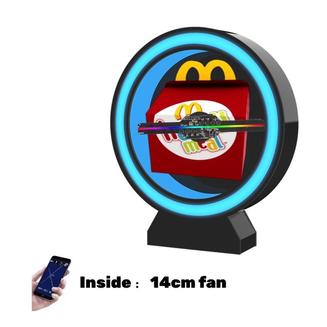 3D Hologram Fan Round Desktop Stand Full HD LED Display Screen Advertising Digital Signage Display Panel