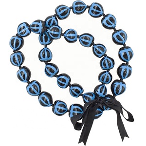 Collana Hawaiana Artigianale con Noci di Kukui Dipinta a Mano con Logo Tartaruga Honu in Colori Assortiti, Gioielli Moda Stile Spiaggia per Uomo - Product Image 4
