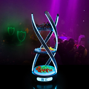 Plato de Frutas Iluminado King Club, Soporte en Espiral de Tres Niveles, Juego de Barra de Luz Cálida - Product Image 3