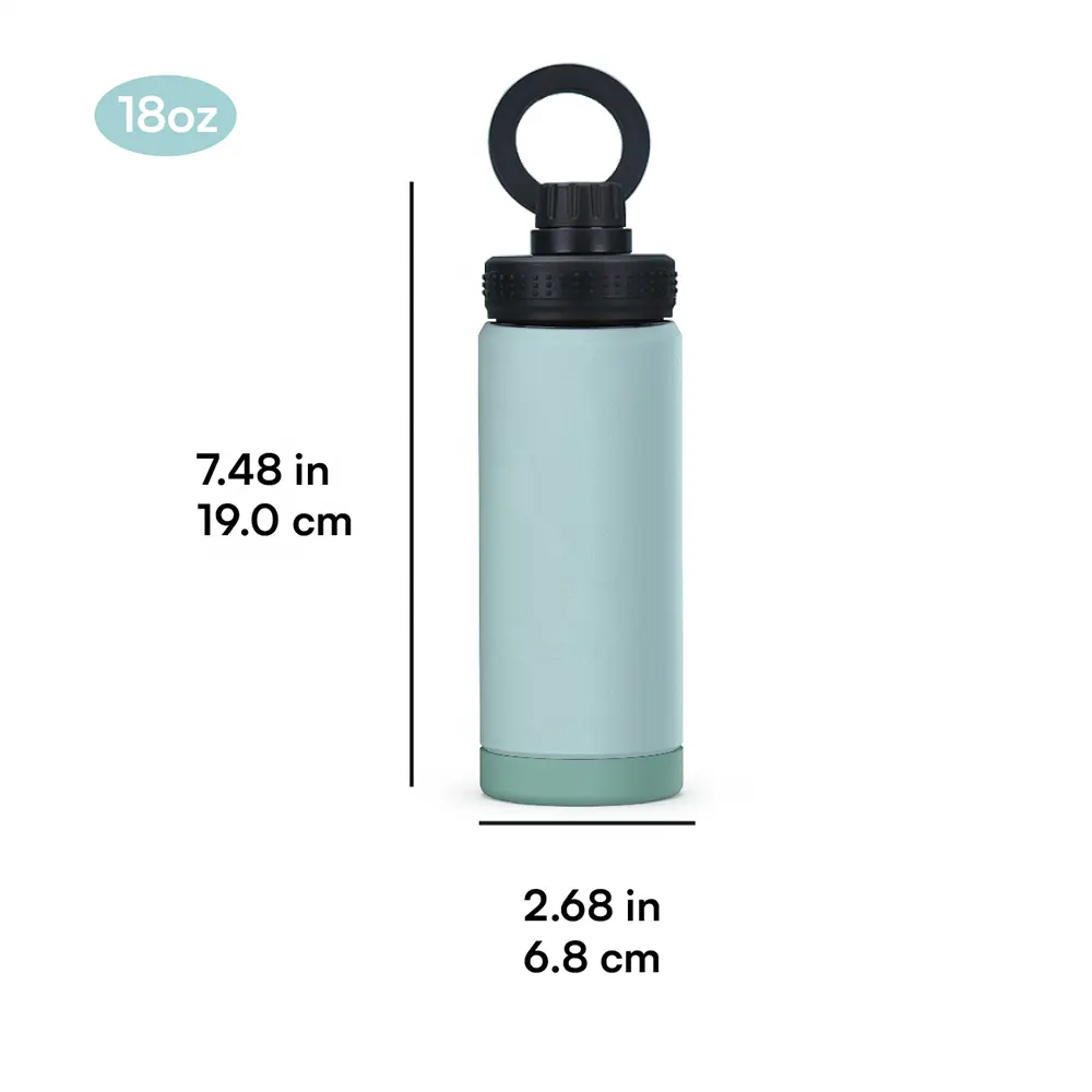Garrafa de água com tampa de aço inoxidável com suporte magsafe para iPhone garrafa de água para academia isolada