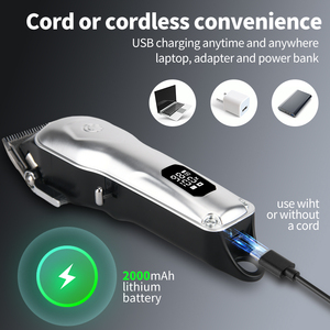 PRITECHメーカー充電式ヘアカットマシンサロン理髪店男性用プロバリカン - Product Image 5