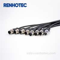M12 Formkabel Elektrischer Sensor Stecker-Buchse-Verbinder 2 3 4 5 8 12 Pin für Industrie IP67 Wasserdicht Anpassbare Länge