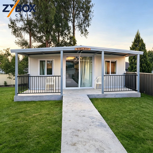 <span class=keywords><strong>Casa</strong></span> Container Espandibile da 40 Piedi con Ampia Veranda, Base in Cemento, Prefabbricata Modulare, Tipo Granny Flat, per Giardino Australiano - Product Image 1