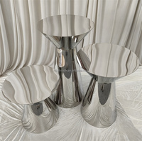 Plinthes de taille mince miroir or métal gâteau Dessert présentoir ensemble socle de mariage rond pour la décoration d'événements