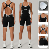 Combinaison de sport une pièce pour femme, débardeur décontracté à col en V, séchage rapide, respirant, printemps-hiver, pantalon court