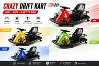 Kart électrique Crazy Cart avec moteur brushless 350W, fabriqué en usine OEM, avec minuteur commercial, pour drift, destiné aux parcs d'attractions