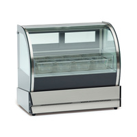 Vitrine Réfrigérée Commerciale de Comptoir avec Ventilation par Ventilateur, Capacités 15L, 24L, 31L, pour Crèmes Glacées, avec Porte Coulissante en Verre