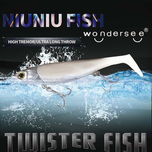 Oem ODM mái chèo đuôi mềm nhựa bơi mồi Twister cá câu cá thu hút màu đen Minnow Shad thu hút Jig đầu móc mềm thu hút - Product Image 5