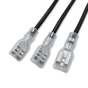 Grosir Terminal kabel Led transparan Dual End konektor Terminal pegas Plug sekop terisolasi wanita dengan kawat