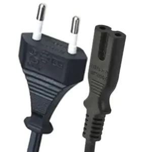 2 flat pin plug VDE power plug cord Euro standard CEE 7/7 Schuko plug ac power cord 2 prong extension cord