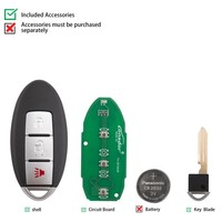 Clé intelligente universelle Lonsdor NS30-01 pour Nissan/Infiniti, 3 boutons, ID46/ID47/ID4A, réglable 315/433 MHz, compatible avec K518 PRO/KW100