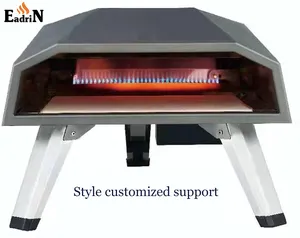 厂家批发16英寸优质不锈钢烤面包机燃气烤饼烤箱便携式户外木质烤饼烤箱