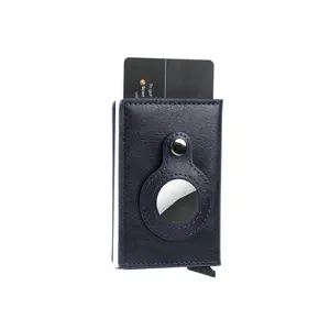 rfid blocking anti skimming smart wallets card holder leather case for anti lost tracker and visa credit cards