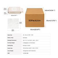 Serviette faciale jetable en tissu non tissé 20*20cm, articles de toilette pour spa et hôtel, biodégradable, hygiénique, absorbante, serviettes nettoyantes