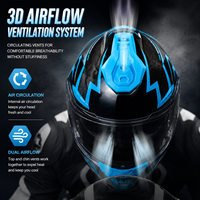 Casque de moto modulaire rabattable certifié DOT, coque en ABS, double visière, avec emplacement Bluetooth et aileron arrière