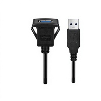USB 3.0 Stecker auf USB 3.0 Buchse AUX Einbau-Verlängerungskabel Wasserdichtes Autokabel