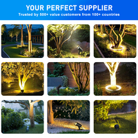 Projecteur d'extérieur 18W IP65 étanche COB RGB à sept couleurs avec télécommande, à piquet, pour éclairage paysager large et diffuse