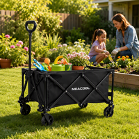 Carrito Plegable Negro para Camping, Jardín y Uso General con Mango Ajustable, Compatible con OEM y ODM