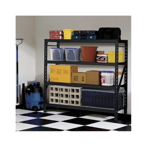 Étagère de rangement industrielle robuste à <span class=keywords><strong>4</strong></span> niveaux pour entrepôt, <span class=keywords><strong>garage</strong></span> et usage domestique, avec étagères en treillis métallique - Product Image 1