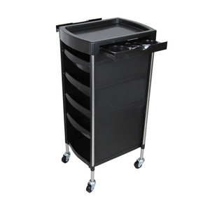 Carrito de Peluquería de Diseño Contemporáneo, de Plástico Negro de Alta Calidad, Portátil, Duradero, con Cajones, Buen Precio, Marca Juming - Product Image 6