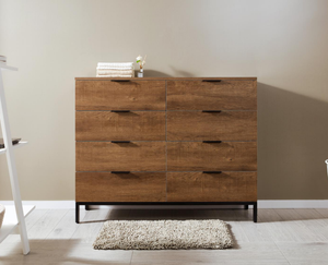 <span class=keywords><strong>Commode</strong></span> de chambre à coucher moderne en forme de diamant 8 tiroirs Table de vanité en bois de chêne écrasé en gros <span class=keywords><strong>Commode</strong></span> noire à 8 tiroirs pour meubles de maison - Product Image 3